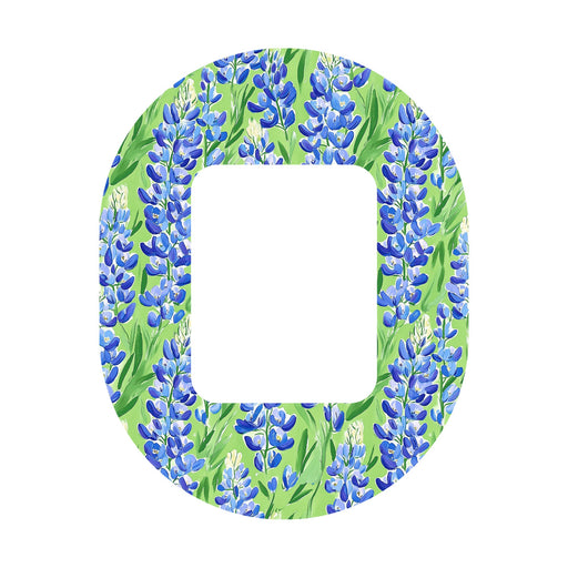 Peelz Blue Blooms Tandem Mobi Decorative Patch Tape - Pump Peelz Patch Medical Tape