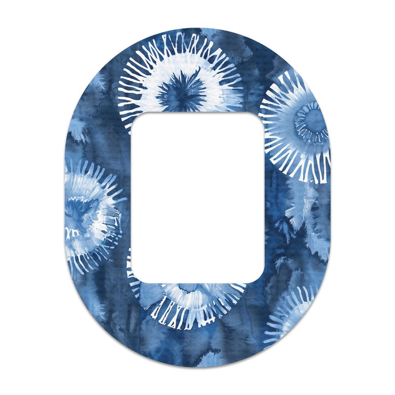 Peelz Monochrome Blue Tie Dye Tandem Mobi Decorative Patch Tape - Pump Peelz Patch Medical Tape