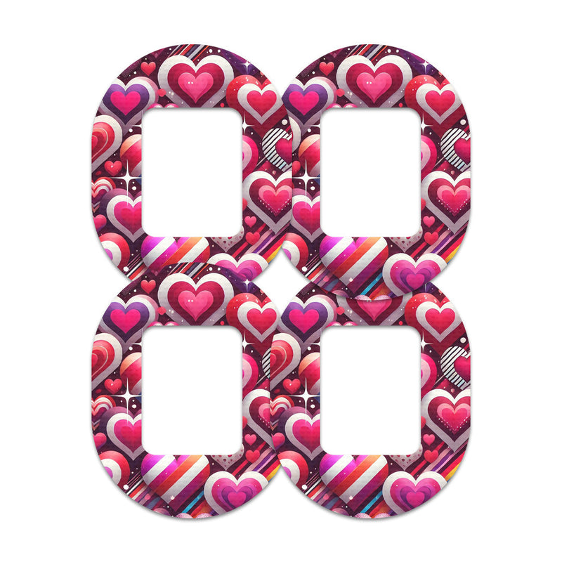 Peelz Sparkly Hearts Tandem Mobi Decorative Patch Tape - Pump Peelz Patch Medical Tape