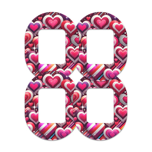 Peelz Sparkly Hearts Tandem Mobi Decorative Patch Tape - Pump Peelz Patch Medical Tape