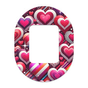 Peelz Sparkly Hearts Tandem Mobi Decorative Patch Tape - Pump Peelz Patch Medical Tape