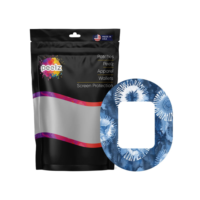 Peelz Monochrome Blue Tie Dye Tandem Mobi Decorative Patch Tape - Pump Peelz Patch Medical Tape