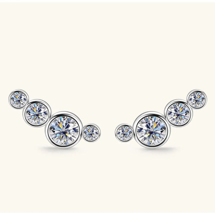 Moissanite 925 Sterling Silver Stud Earrings