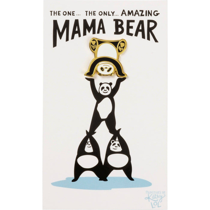 The Bullish Store - Mom Gift "Amazing Mama Bear" Panda Enamel Pin On Gift Card