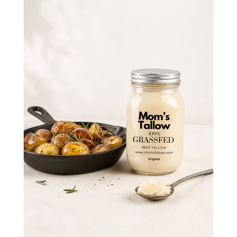 Mom’s Tallow Grass-Fed Beef Tallow Misty Rose Italian Black Truffle / 16 oz,Italian Black Truffle / 32 oz,Italian Black Truffle / One Gallon- 8.5 pounds,Roasted Garlic / 16 oz,Roasted Garlic / 32 oz,Roasted Garlic / One Gallon- 8.5 pounds,Original / 16 oz,Original / 32 oz,Original / One Gallon- 8.5 p