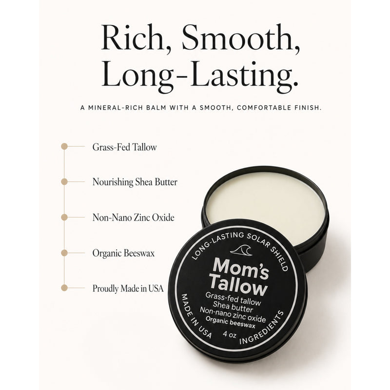 Mom’s Tallow Long-Lasting Solar Shield White Smoke 2 oz,4 oz