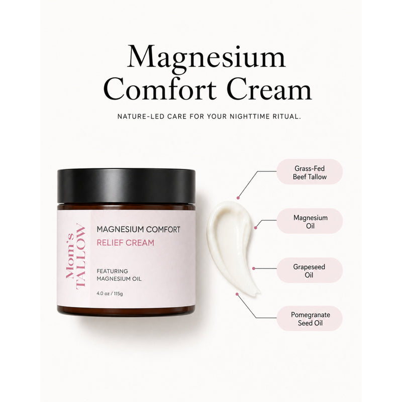 Mom’s Tallow Magnesium Comfort Relief Cream White Smoke 4 oz