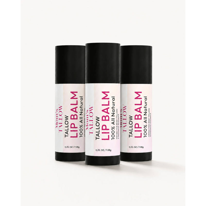 Mom’s Tallow Tallow Lip Balm (Long lasting) White Smoke 3 Pack