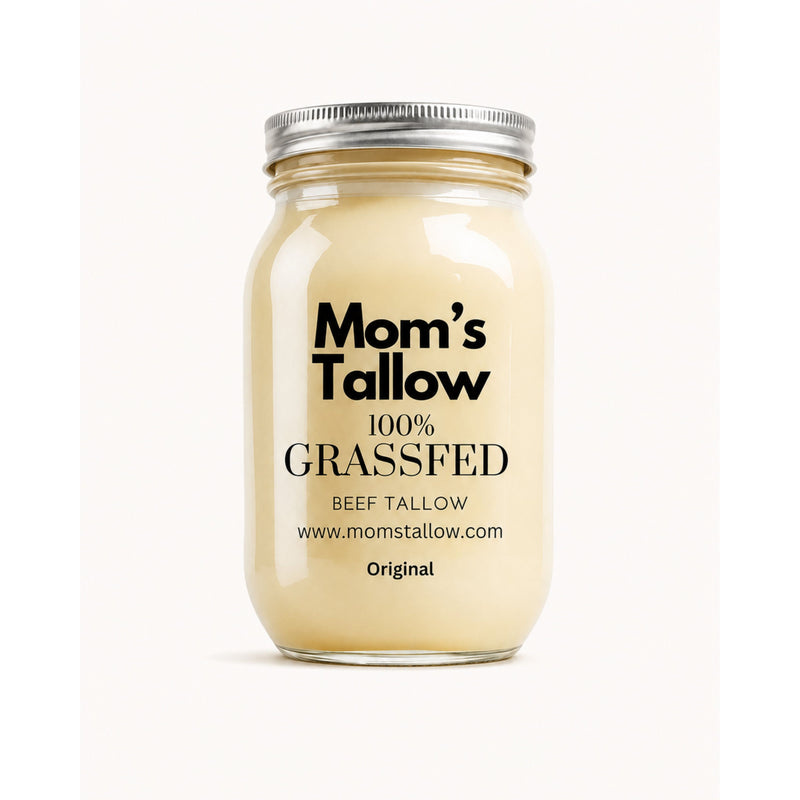 Mom’s Tallow Grass-Fed Beef Tallow Antique White Original / 16 oz,Original / 32 oz,Original / One Gallon- 8.5 pounds