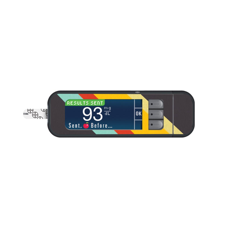 Peelz Monaco Stripes Sticker for Bayer Contour Next Glucometer Peelz/Stickers