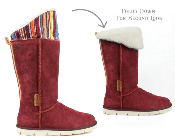 Mongol Boot - Burgundy