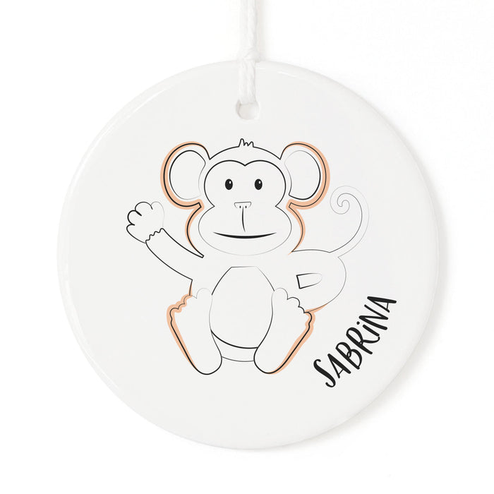 Personalized Name Monkey Christmas Ornament by The Cotton & Canvas Co.