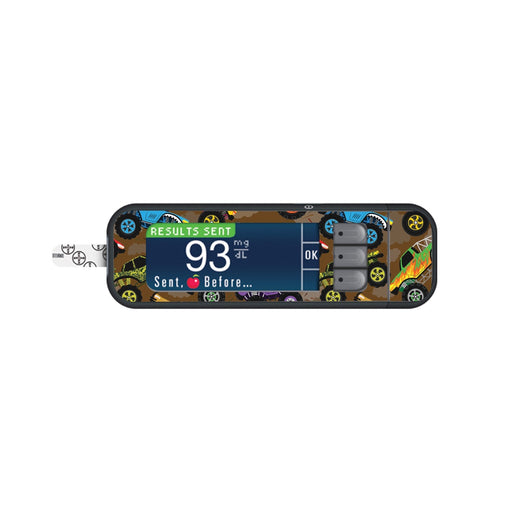 Peelz Monster Trucks Sticker for Bayer Contour Next Glucometer Peelz/Stickers