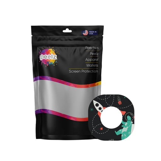 Peelz Monster in Space Dexcom G7 and Stelo Patch Tape - Pump Peelz Patch Medical Tape
