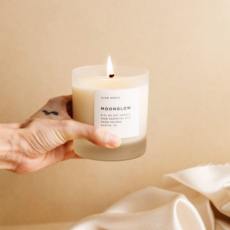 Slow North Moonglow - Signature Candle (Patchouli + Cinnamon + Black Pepper) Frosted Candles