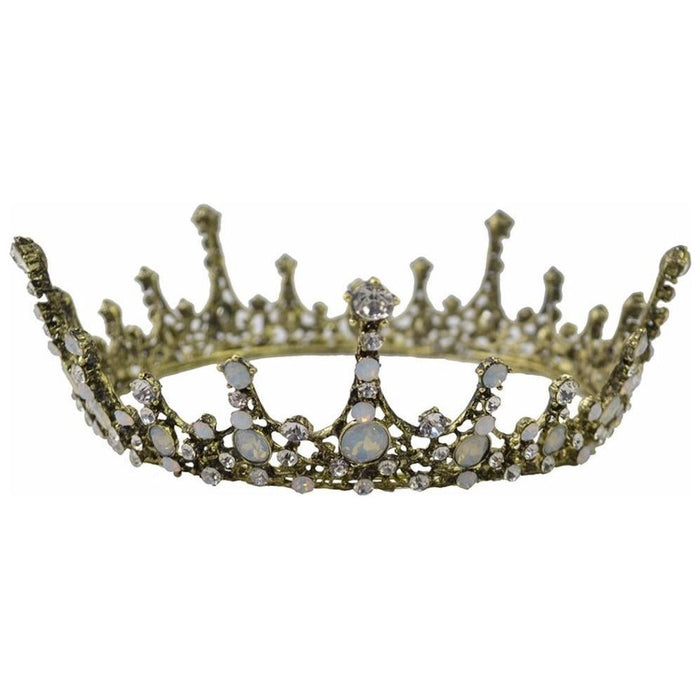 The Bullish Store - Moonlight Ice Queen Royalty Crown Tiara In Opal And Champagne Gold Or Silver (2 Options)