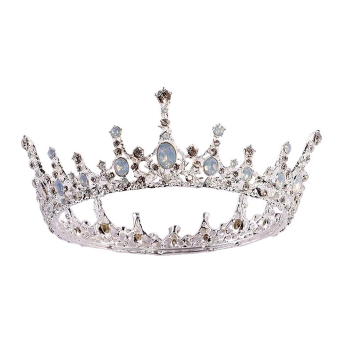 The Bullish Store - Moonlight Ice Queen Royalty Crown Tiara In Opal And Champagne Gold Or Silver (2 Options)