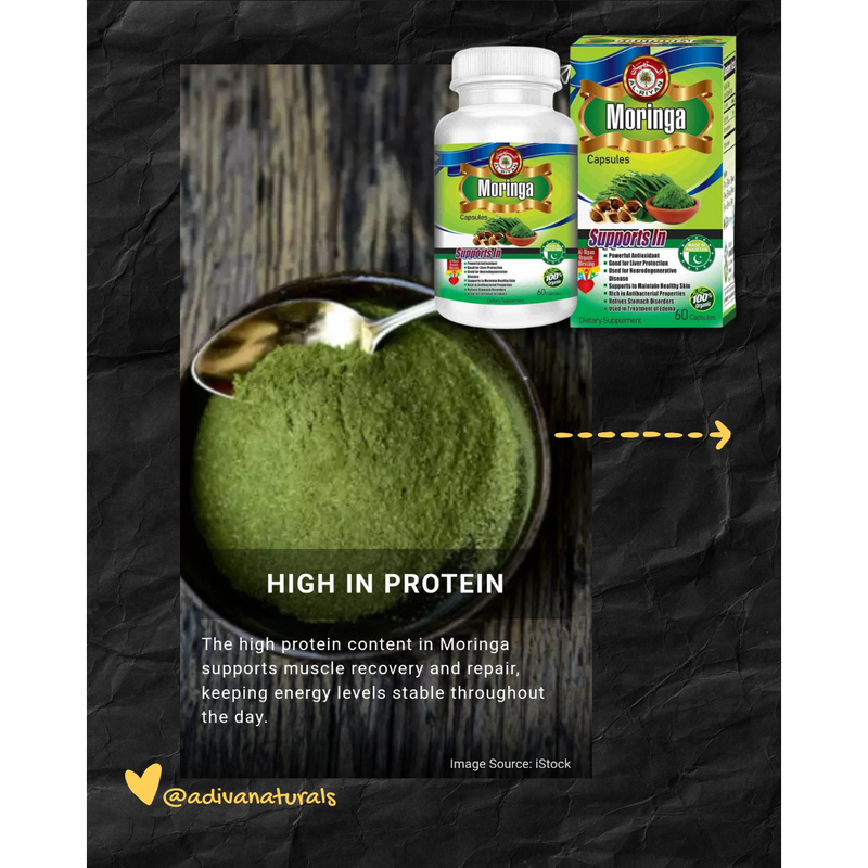 Adiva Naturals Moringa Daily Vitality Boost 60 Capsules STACK IT. SAVE MORE. STAY UP. Capsules Black