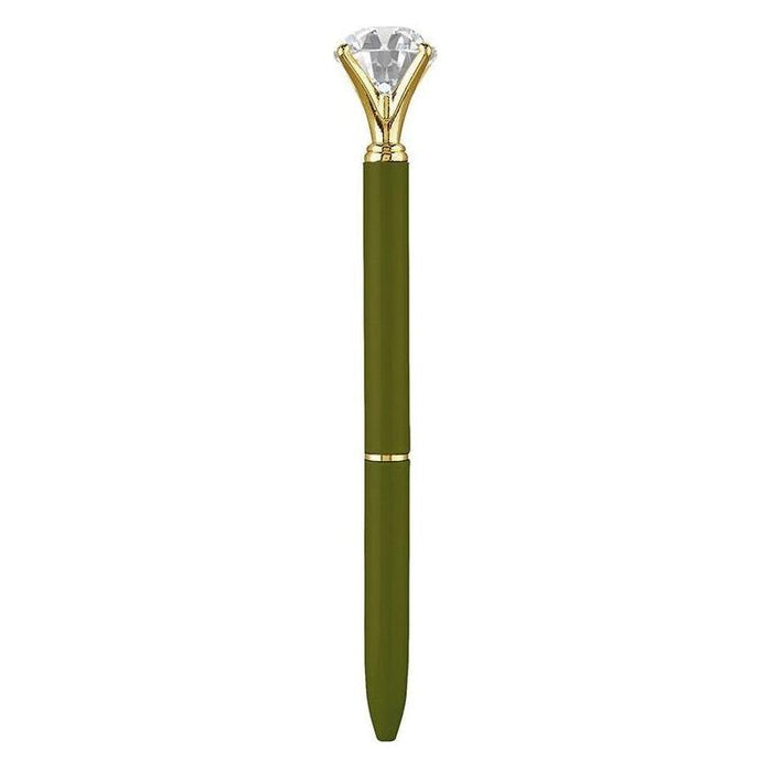 The Bullish Store - Moss Green Gem Pen | Giftable Single Pen | Novelty Office Desk Supplies