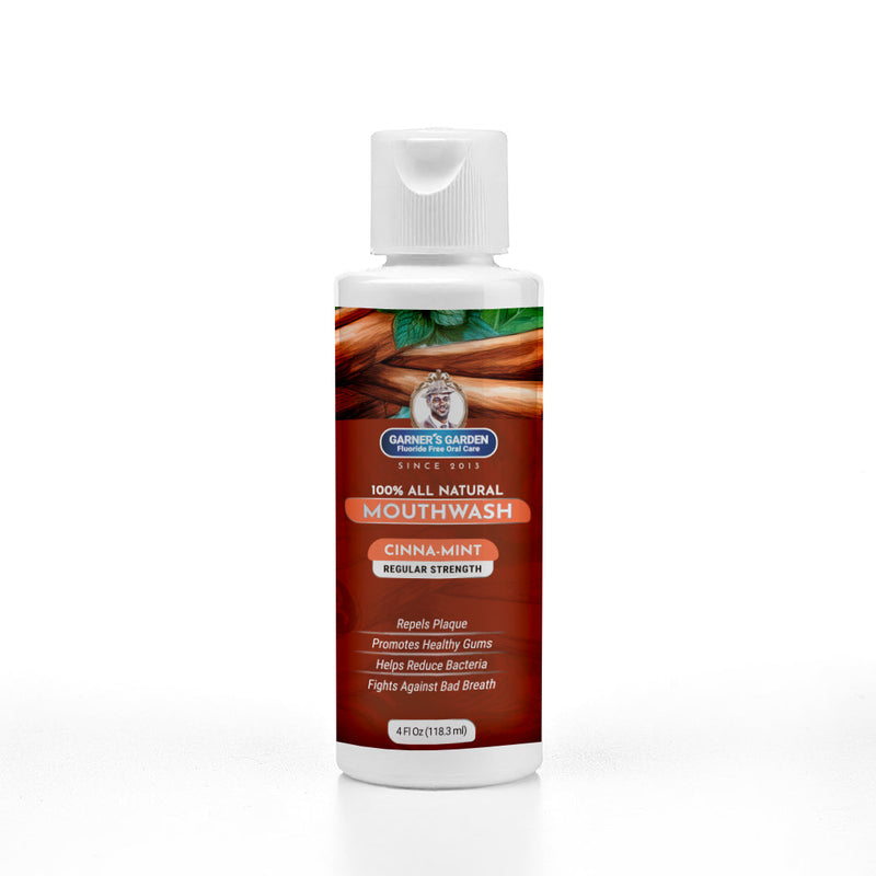 Garner's Garden Travel Sized - Natural Mouthwash | H2O2 | Fluoride Free Oral Care Light Gray 4 oz / Regular Strength / Cinna Mint