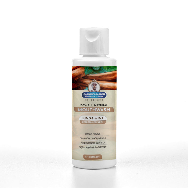 Garner's Garden Travel Sized - Natural Mouthwash | H2O2 | Fluoride Free Oral Care White Smoke 2 oz / Reduced Strength / Peppermint (Original),2 oz / Reduced Strength / Cinna Mint,2 oz / Reduced Strength / Lemongrass Mint,2 oz / Regular Strength / Peppermint (Original),2 oz / Regular Strength / Cinna Mint,2 oz / Regular Strength / Lemongrass Mint,4