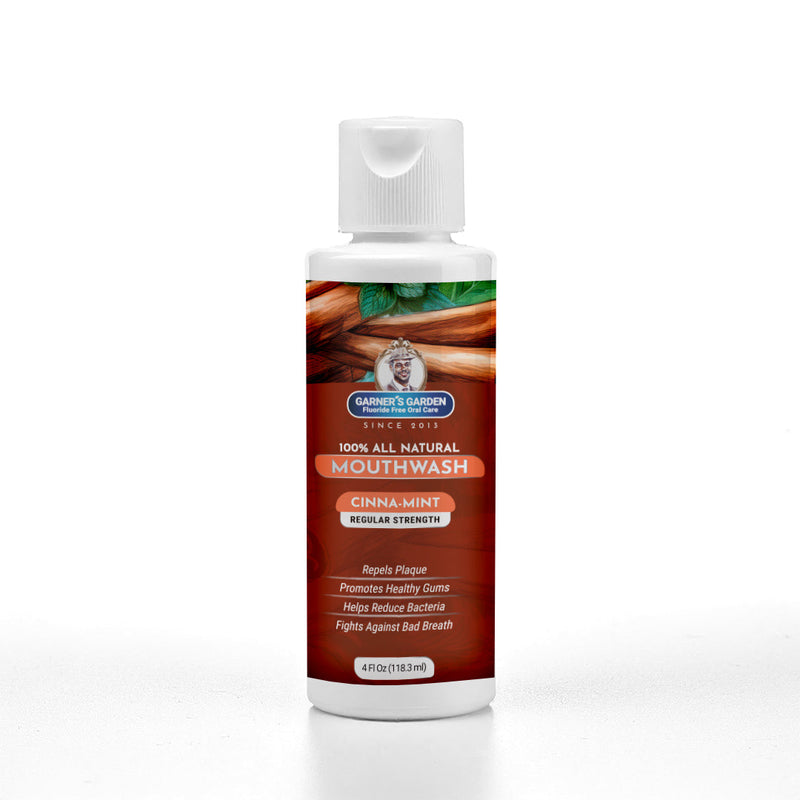 Garner's Garden Travel Sized - Natural Mouthwash | H2O2 | Fluoride Free Oral Care White Smoke 4 oz / Regular Strength / Cinna Mint