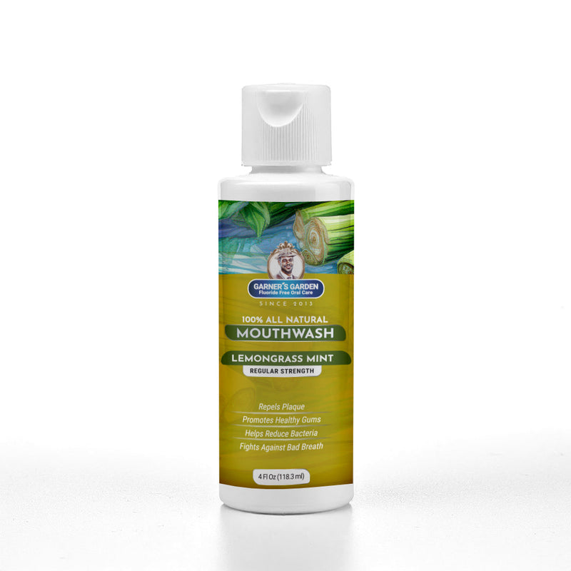 Garner's Garden Travel Sized - Natural Mouthwash | H2O2 | Fluoride Free Oral Care White Smoke 4 oz / Regular Strength / Lemongrass Mint