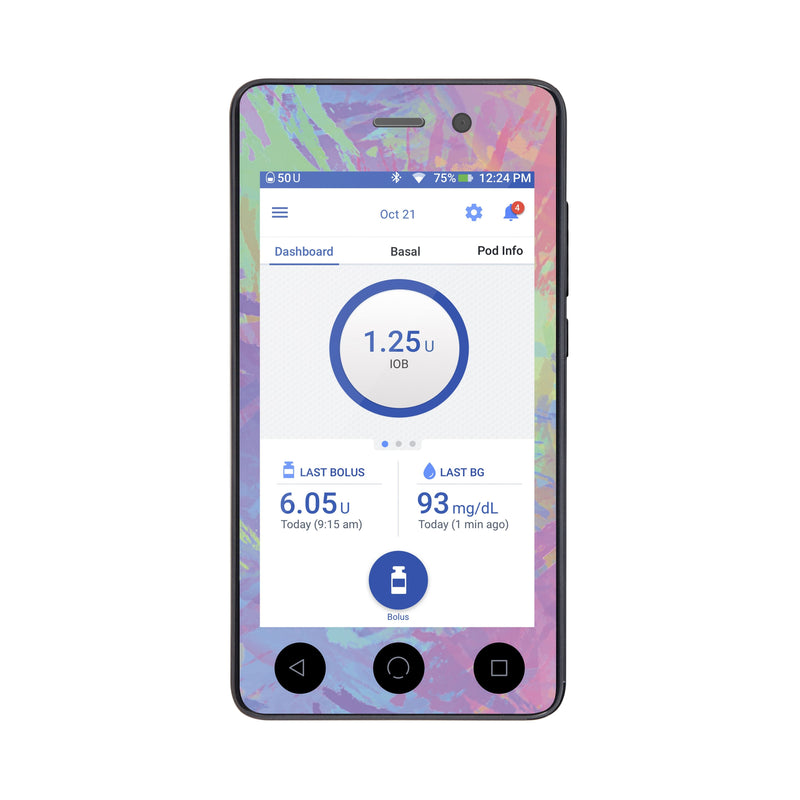 Peelz Multi-Color Sticker for Omnipod DASH® PDM – Pump Peelz Peelz/Stickers