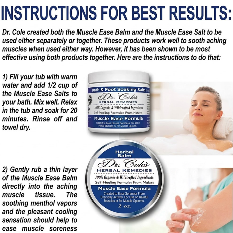 COLEHERBALS LLC 19 - Dr. Cole's Muscle Ease Herbal Balm Herbal White Smoke