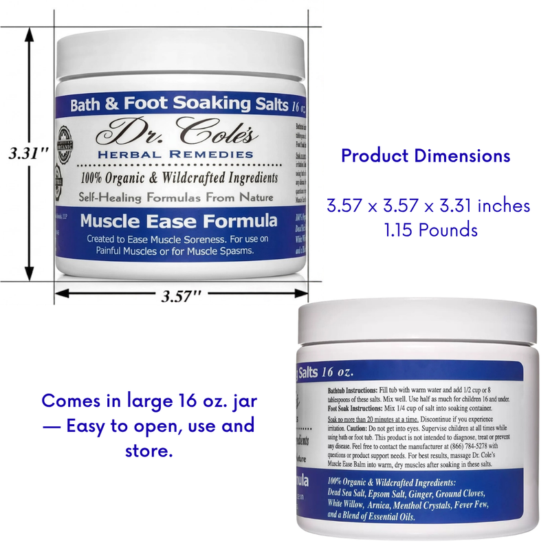 COLEHERBALS LLC 20 - Dr. Cole's Muscle Ease Soaking Salts Herbal White Smoke