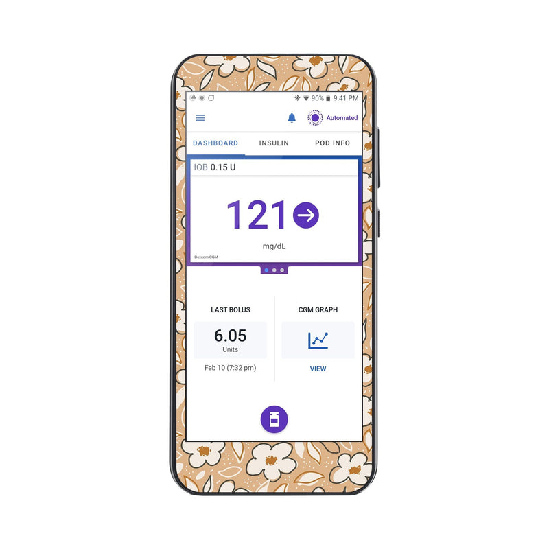 Peelz Muted Floral Sticker for Omnipod® 5 Controller – Pump Peelz Peelz/Stickers