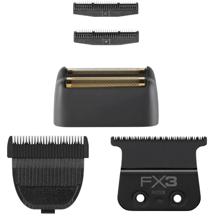 Babylisspro Fx3 Replacement Blade Black Set, Clipper Fade Blade #Fx903B Or Ultra-Thin T-Blade Trimmer #Fx703B Or Foil & Cutters Shaver #Fxx3Rfb Or All Together