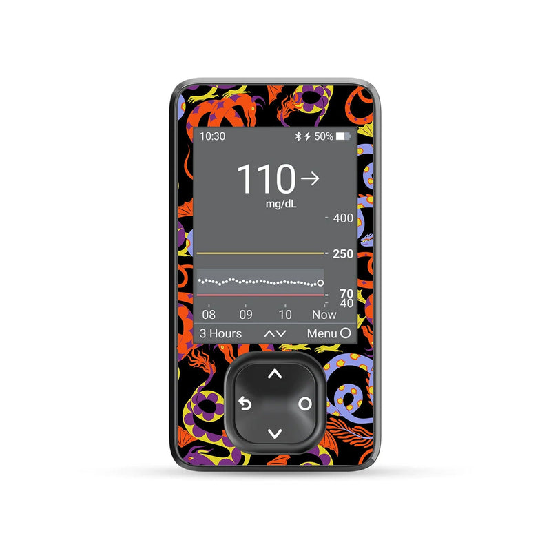 Peelz Mystic Dragons DEXCOM G7 and Stelo and G6 Touchscreen Receiver Sticker Peelz/Stickers