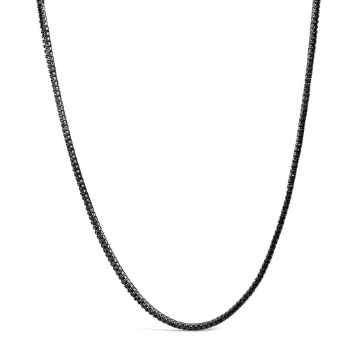 Bids.com Men's Sterling Silver Black Onyx Tennis Necklace Necklaces