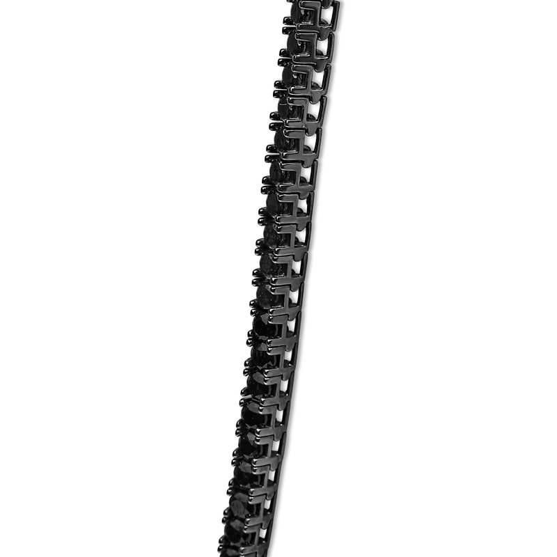 Bids.com Men's Sterling Silver Black Onyx Tennis Necklace Necklaces