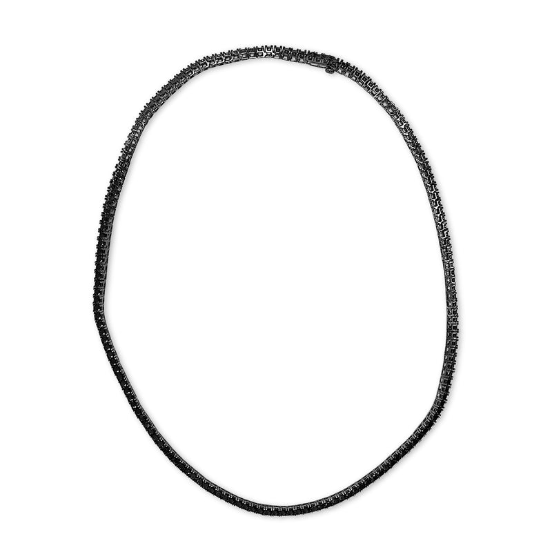 Bids.com Men's Sterling Silver Black Onyx Tennis Necklace Necklaces