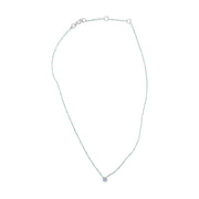 Bids.com Sterling Silver Bezel Set Light Blue Aquamarine and Enamel Bead Chain Necklace Necklaces