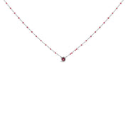 Bids.com Sterling Silver Rhodolite Enamel Bead Chain Necklace 18 Inch Necklaces