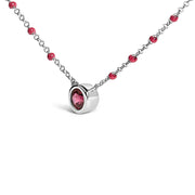Bids.com Sterling Silver Rhodolite Enamel Bead Chain Necklace 18 Inch Necklaces