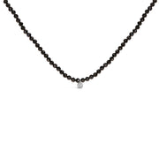 Bids.com Sterling Silver Diamond Accent Black Spinel Bead Station Necklace Necklaces