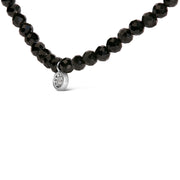 Bids.com Sterling Silver Diamond Accent Black Spinel Bead Station Necklace Necklaces