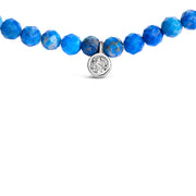 Bids.com Sterling Silver Diamond Accent Blue Lapis Bead Station Necklace Necklaces