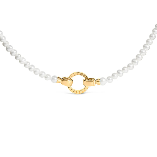 Bids.com 18K Yellow Gold Vermeil Pearl Strand Infinity Necklace Necklaces