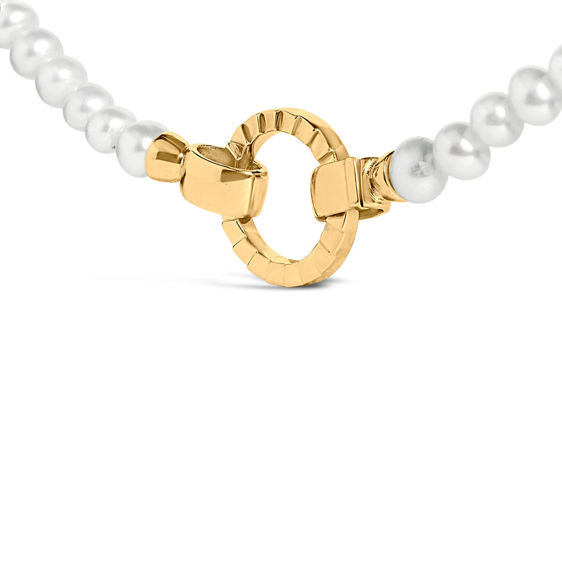 Bids.com 18K Yellow Gold Vermeil Pearl Strand Infinity Necklace Necklaces
