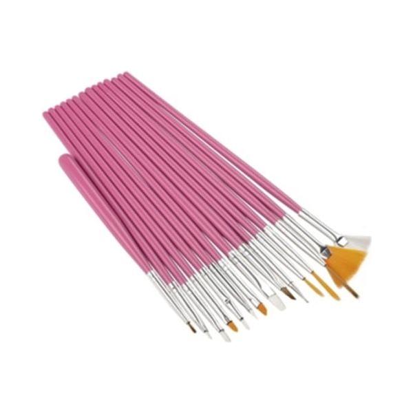 Minimanimoo - Pink Nail Art Brush Set 15 Pc