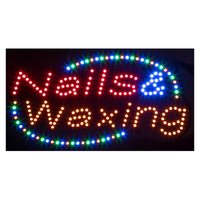 WS - "NAILS & WAXING" LED Sign