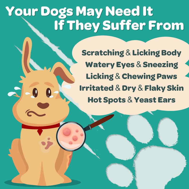 Nature Target Dogs & Cats Allergy Relief Chews, 3 Billion CFUs Pet Vitamins Supplements