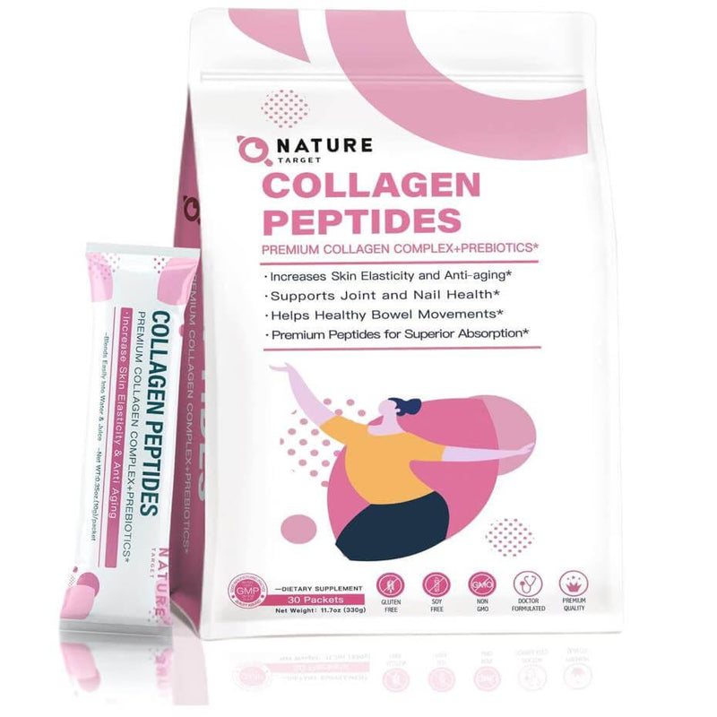 Nature Target Collagen Hair, Skin & Nails Peptides, 30 Packets Collagen