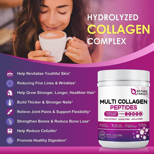 Nature Target Women’s Hydrolyzed Collagen Powder, 12.35 OZ Collagen