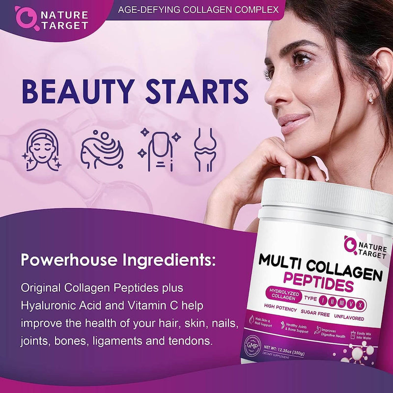 Nature Target Women’s Hydrolyzed Collagen Powder, 12.35 OZ Collagen